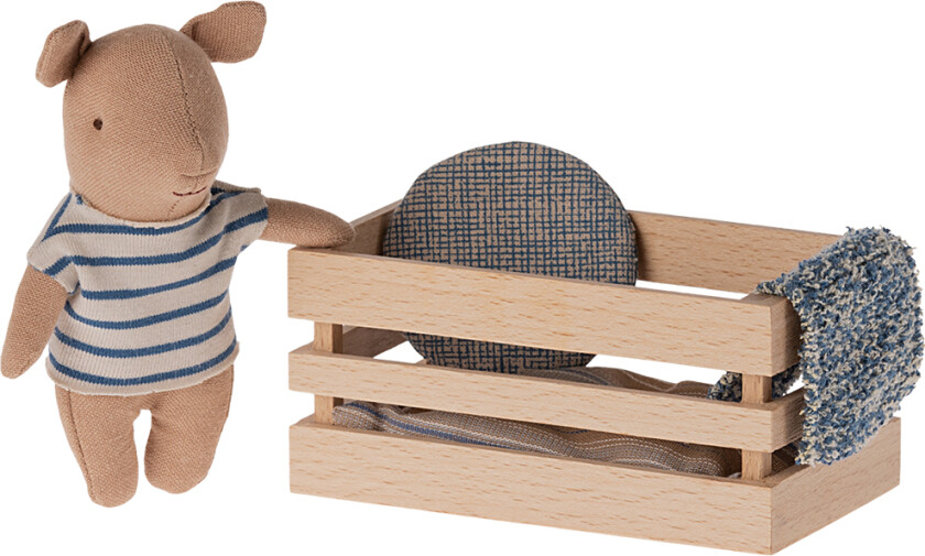 Gris - Baby Gutt I TreEske - Blå - - OneSize - Dukke