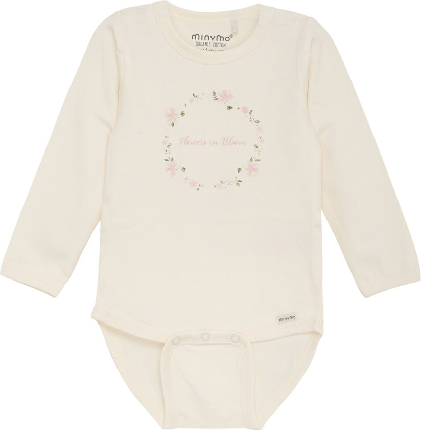 Body L/æ - Eggnog m. Blomsterkrans - - 50 - Langermet Body