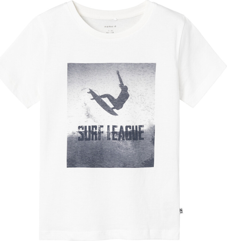 T-skjorte - NkmJalmo - Bright White m. Surfer - - 6 år (116) - T-skjorte