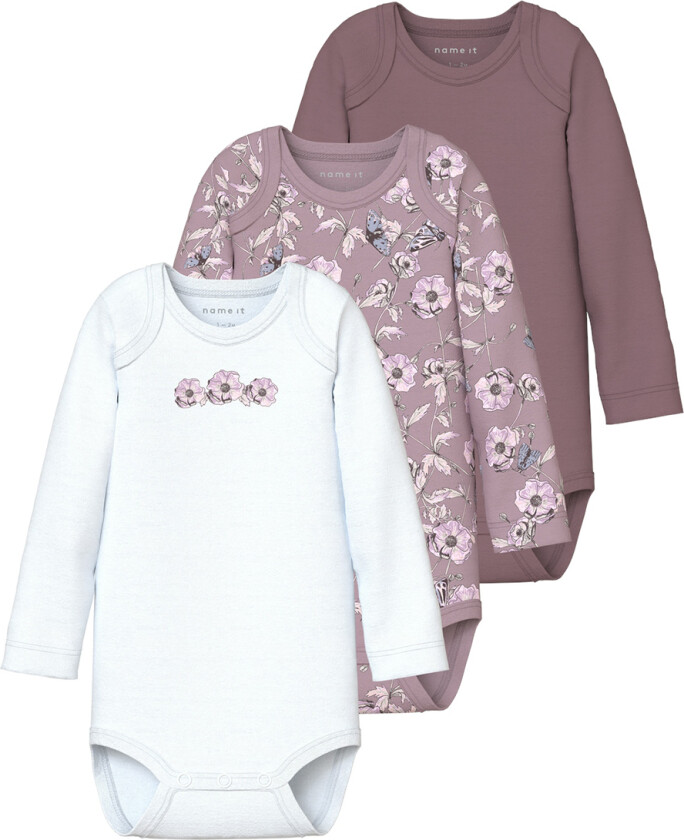 Body L/æ - Noos - NbfBody - 3-pack - Grape Shake - - 68 - Langermet Body