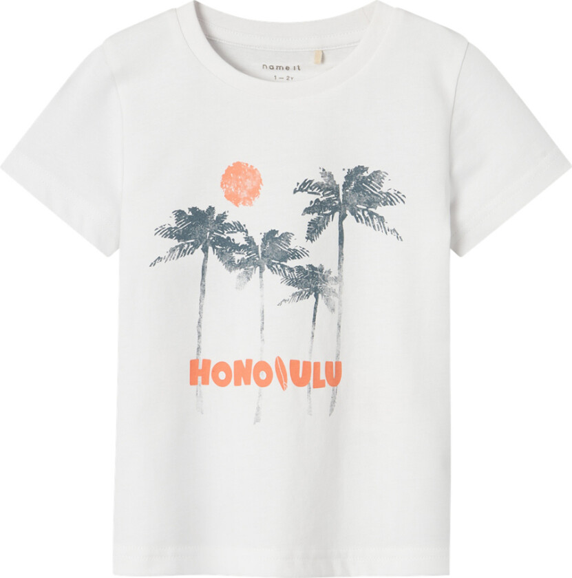 T-skjorte - NmmPfrankie - Bright White - - 6 år (116) - T-skjorte