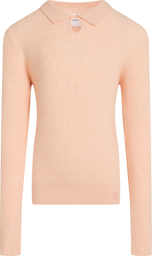 Genser - Strikk - Rib - Polo Halsbånd - Pink Sand - - 12 år (152) - Genser