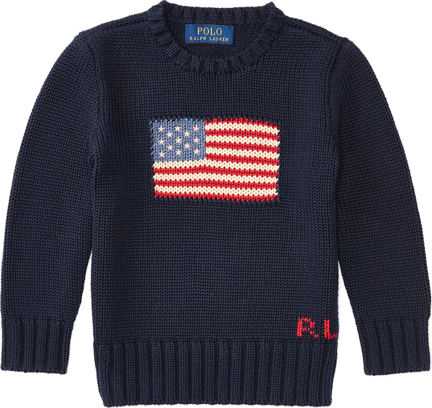 Genser - Strikk - Navy m. Flagg - - 2 år (92) - Genser