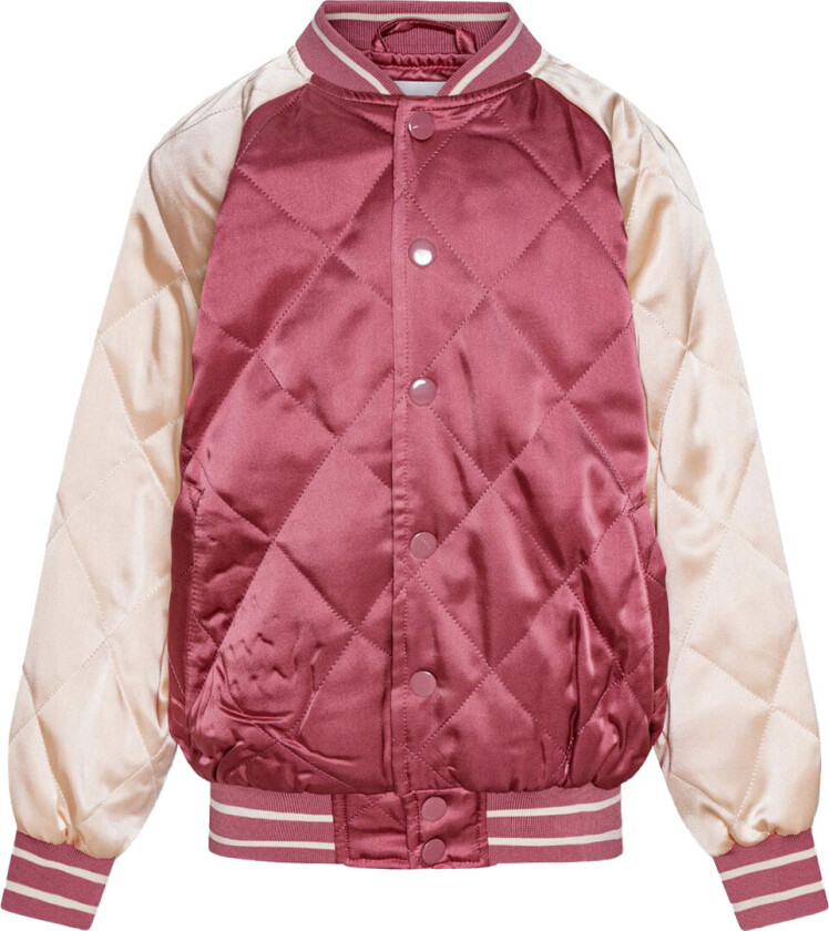 Bomber Jakke - Haru - Dark Rose/Krem m. Broderi - - 6 år (116) - Vinterjakke