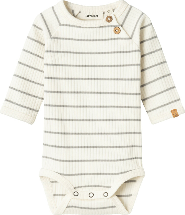 Lil' Atelier Body L/æ - Rib - NbmKail - Kokosmelk - Lil Atelier - 68 - Langermet Body