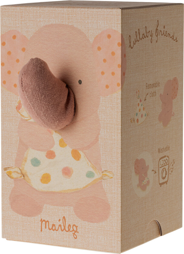 Kosedyr - Vuggevise Friends - Elefant - 25 cm - Gammel Ro - - OneSize - Kosedyr