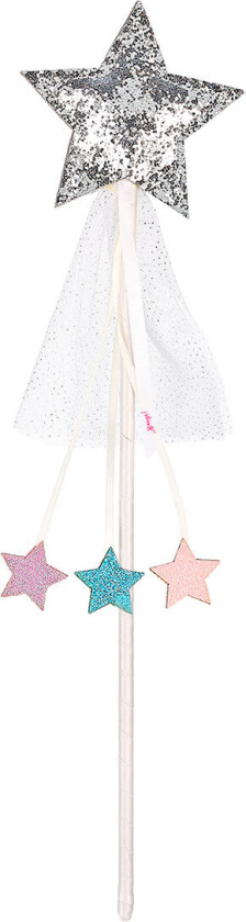 Kostymer - Tryllestav m. Stjerner - Sølv/Hvit - - OneSize - Kostymer