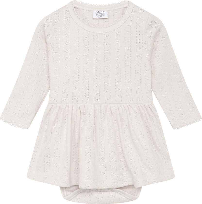 Kjolebody L/æ - Dijana - Ivory m. Hullmønster - - 1 år (80) - Kjole