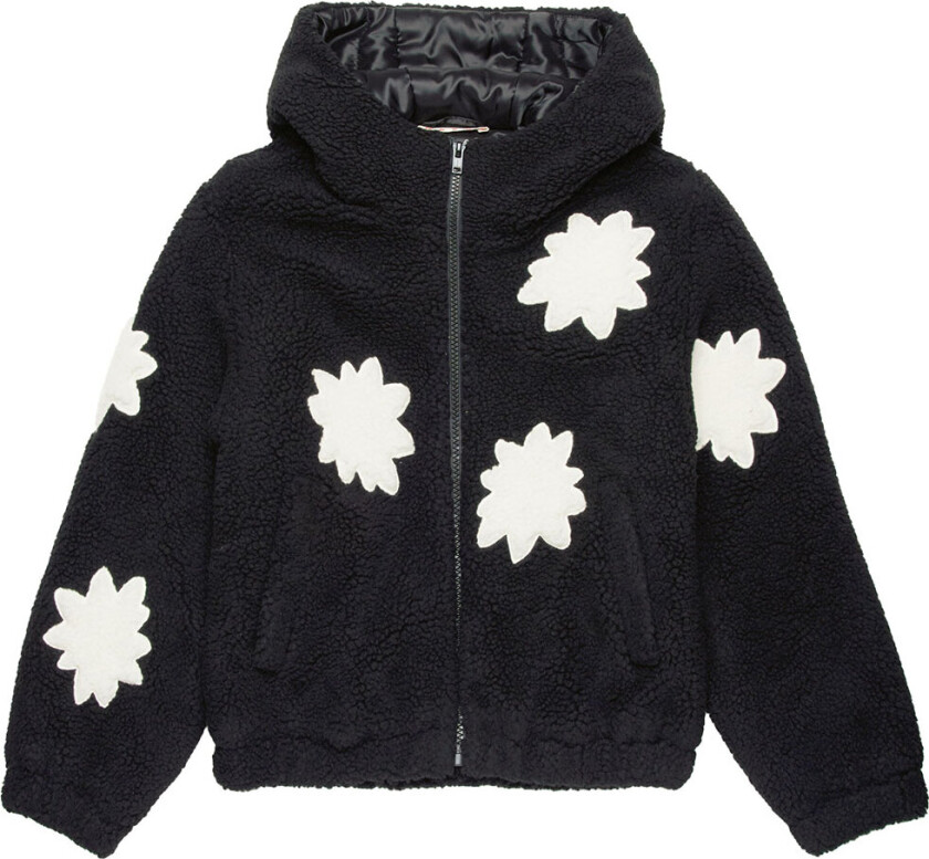 Fleecejakke - Svart m. Hvit - - 10 år (140) - Fleecejakke