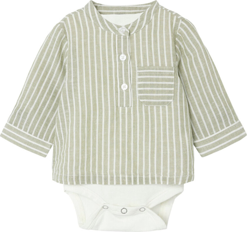 Skjorte L/æ - NbmHilom - Olje Green - - 50 - Langermet Body