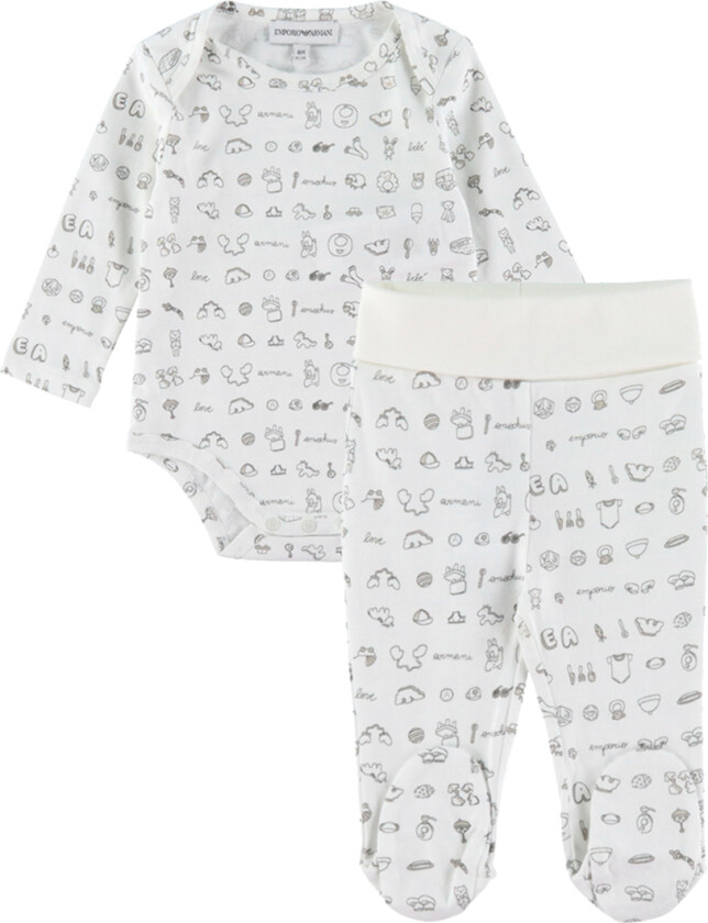 Bilde av Mage/Body L/æ - Hvit/Beige m. Trykk - - 3 md - Langermet Body