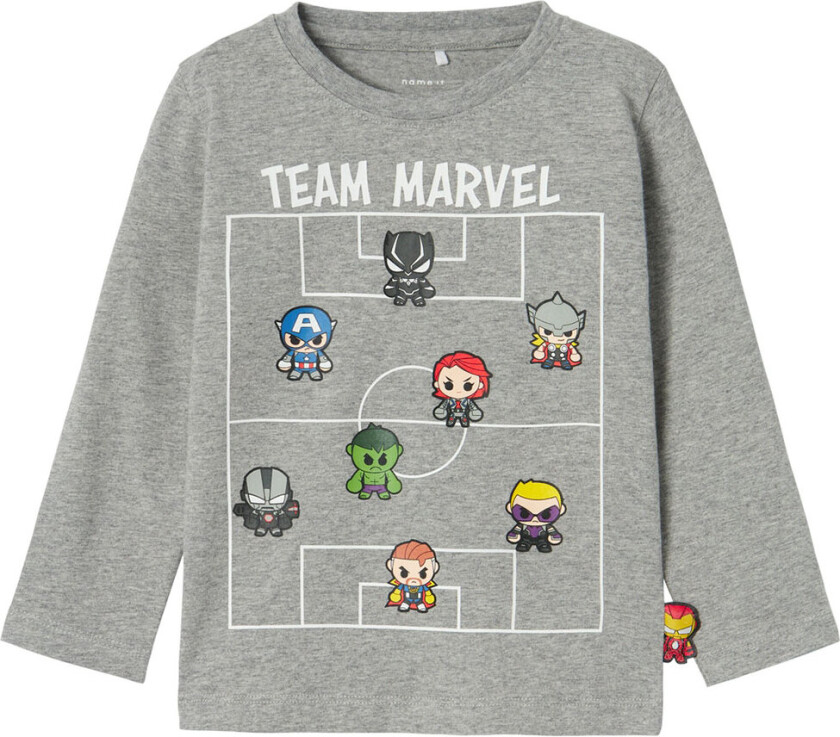 Genser - NmmJes Marvel - Grey Melange - - 2 år (92) - Genser