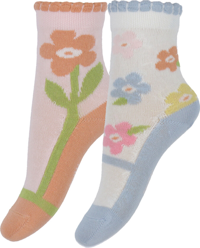 Sokker - 2-pack - Florie - Icy Rosa - - 17/18 - Sokker