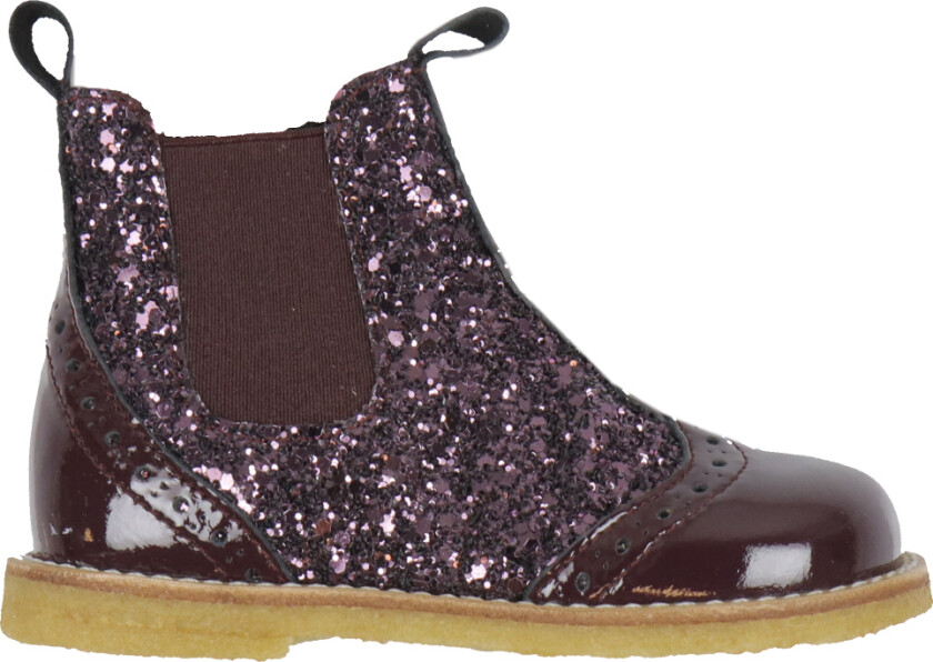 Støvler - Chelsea - Aubergine m. Glitter - - 26 - Støvler