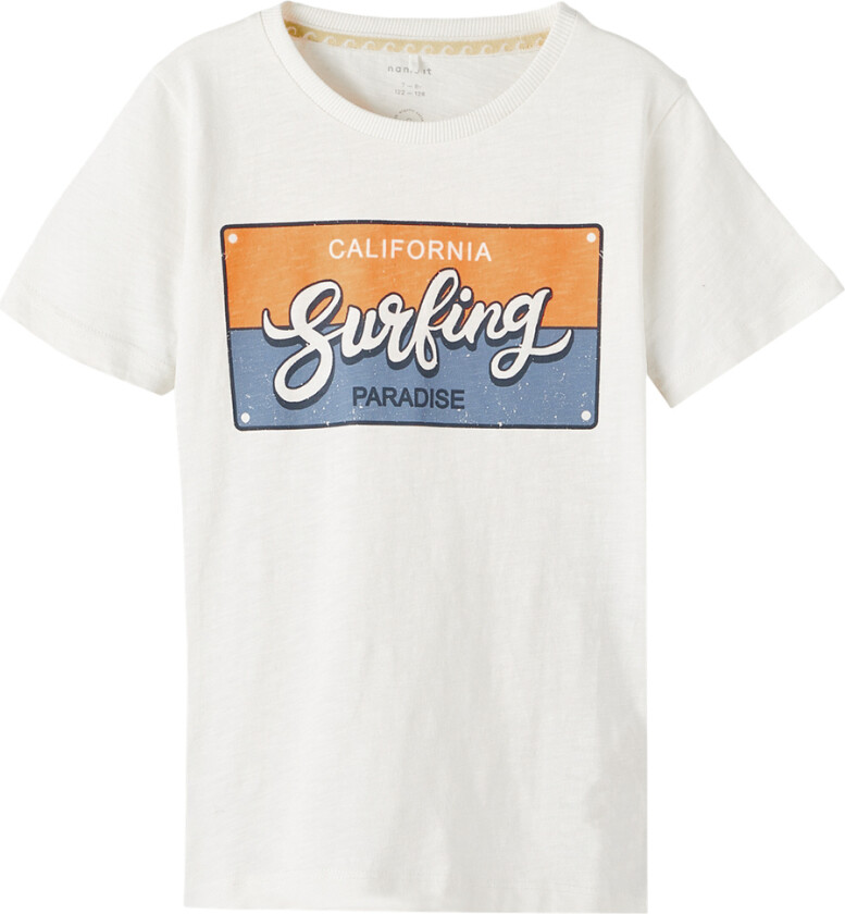 T-skjorte - NkmPfferie - Bright White - - 7-8 år (122-128) - T-skjorte