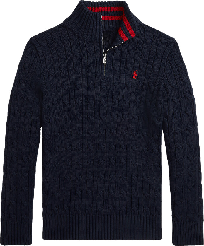 Genser m. Glidelås - Strikk - Navy - - 14-16 år (164-176) - Genser