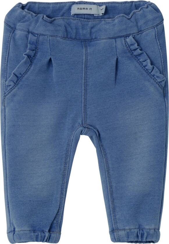 Joggebukse - Noos - NbfBella Round Jeans - Medium+ Blue - - 1 år (80) - Joggebukse