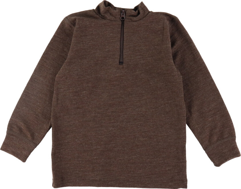 Genser - Ull - Glidelås - Mørkebrun - - 170 - Genser