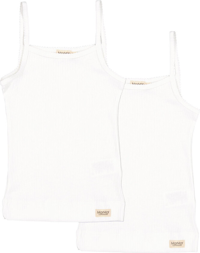 Bilde av Undertrøye - 2-pack - Rib - Skånsom White - - 8-9 år (128-134) - Undertrøye