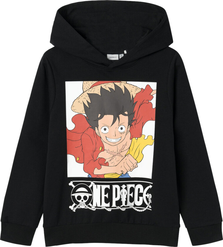 Hettegenser - Noos - NkmJeph Onepiece - Svart m. Trykk - - 6 år (116) - Hettegenser