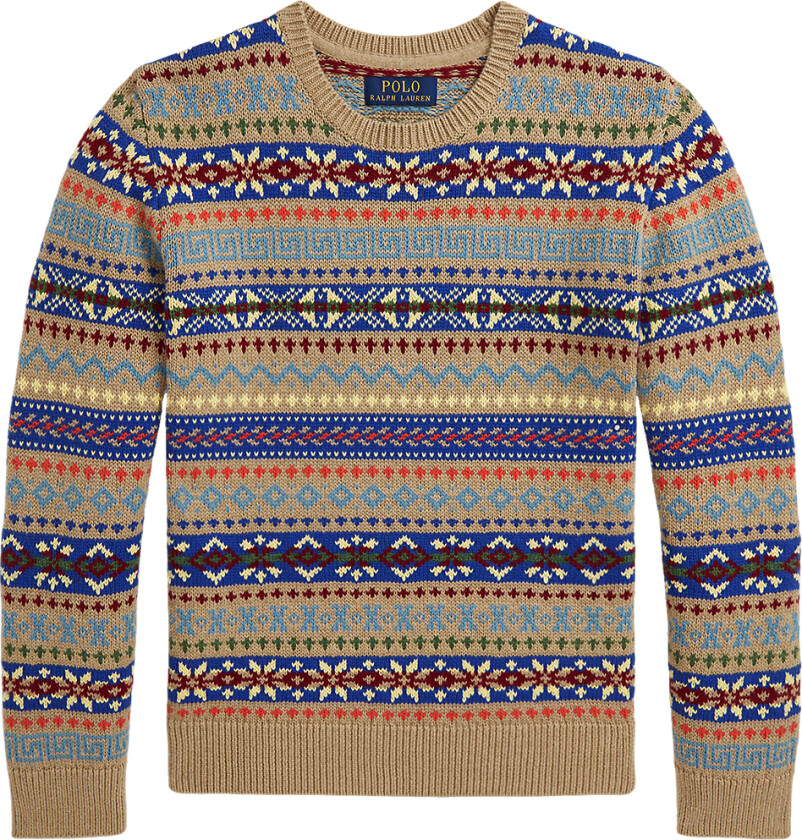 Genser - Bomull/Ull - Beige/Flerfarget - - 10-12 år (140-152) - Genser