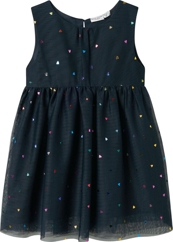 Kjole - NmfVabos - Dark Sapphire m. Hjerter - - 2 år (92) - Kjole