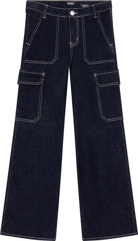 Indisk Blue Jeans Jeans - Cargo - Wide Fit - Dark Denim - Indian Blue Jeans - 16 år (176) - Jeans