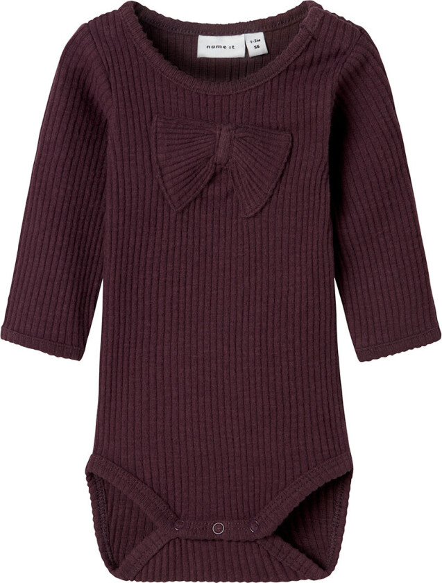 Body L/æ - NbfLusai - Plum Perfekt - - 50 - Langermet Body