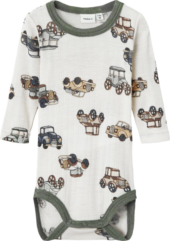 Body L/æ - Ull - Noos - NbmWang - Snow White m. Biler - - 62 - Langermet Body