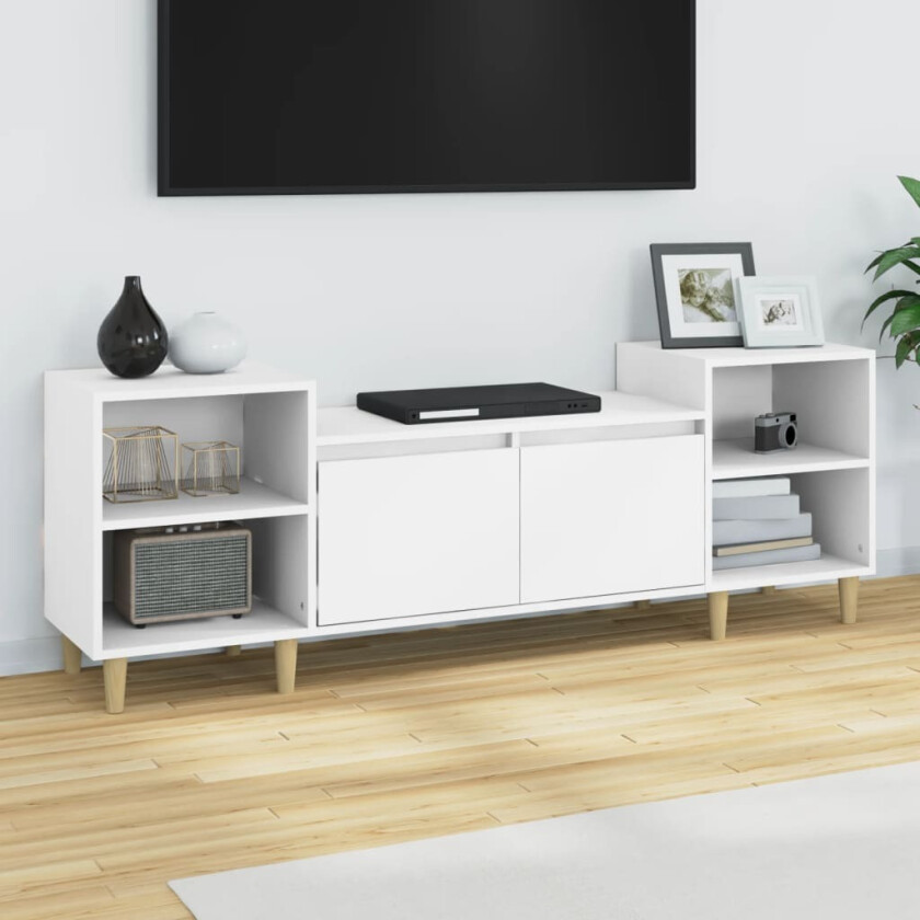 TV-benk hvit 160x35x55 cm konstruert tre