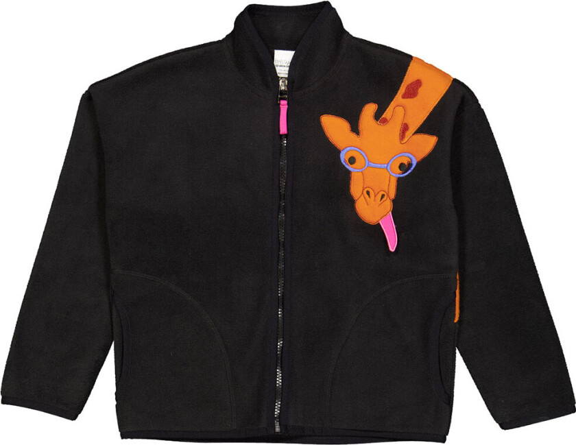 Fleecejakke - Svart m. Sjiraff - - 2 år (92) - Fleecejakke