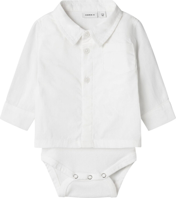 Skjorte L/æ - NbmNasin - Bright White - - 56 - Langermet Body