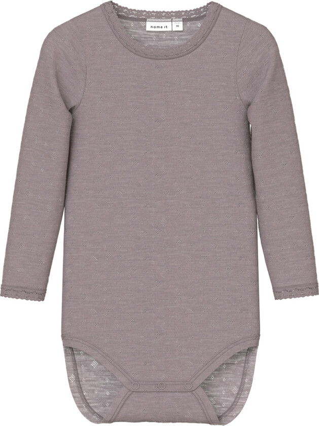 Body L/æ - Ull - Noos - NmfWang - Purple Dove m. Hullmøn - - 1½ år (86) - Langermet Body