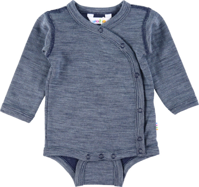 Slå-Om-Body L/æ - Ull - Blå - - 80 - Langermet Body