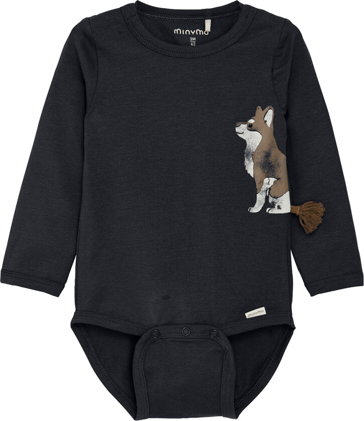 Body L/æ - Parisian Night m. Hund - - 68 - Langermet Body