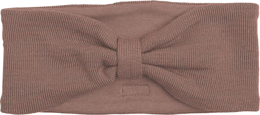 Pannebånd - Ull/Bomull - Brun m. Sløyfe - - 2-4 år (92-104) - Lue