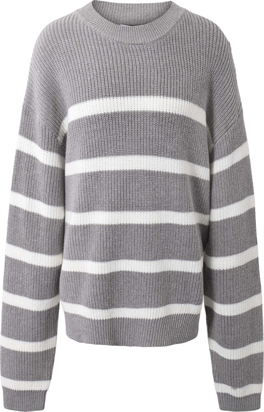 Genser - Strikk - Stripe Strikk - Grey - - 8 år (128) - Genser