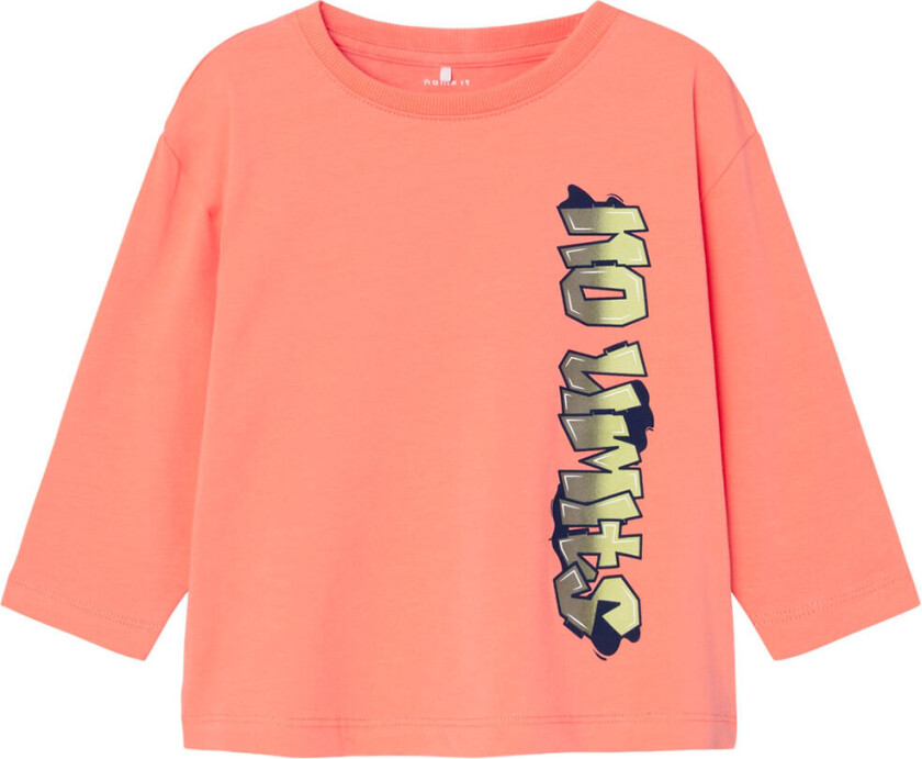 Genser - NmmNoel - Fusion Coral m. Graffiti - - 4 år (104) - Genser