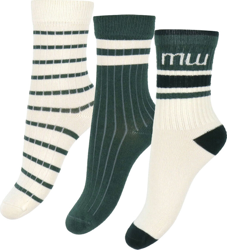 Minipop Sokker - Bambus - 3-pack - Emerald Green - MiniPop - 27/30 - Sokker