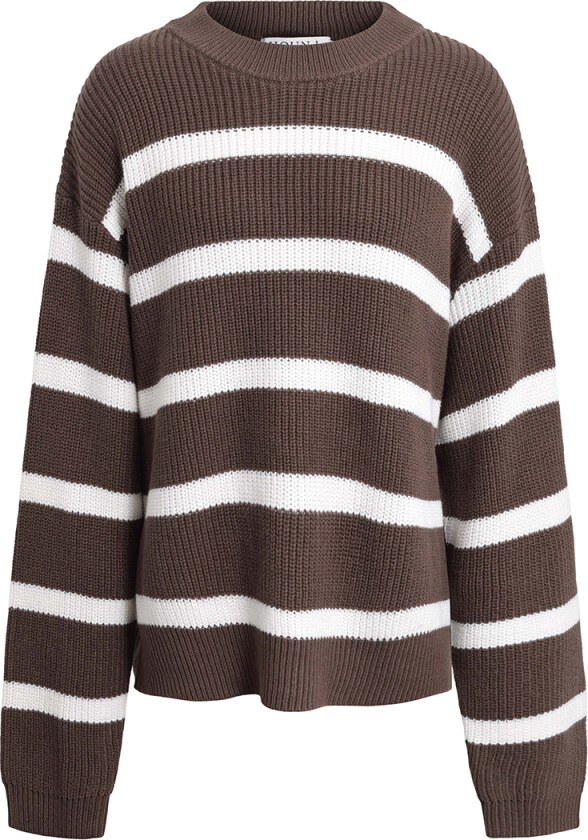 Genser - Strikk - Stripe Strikk - Brun/Hvit - - 14 år (164) - Genser