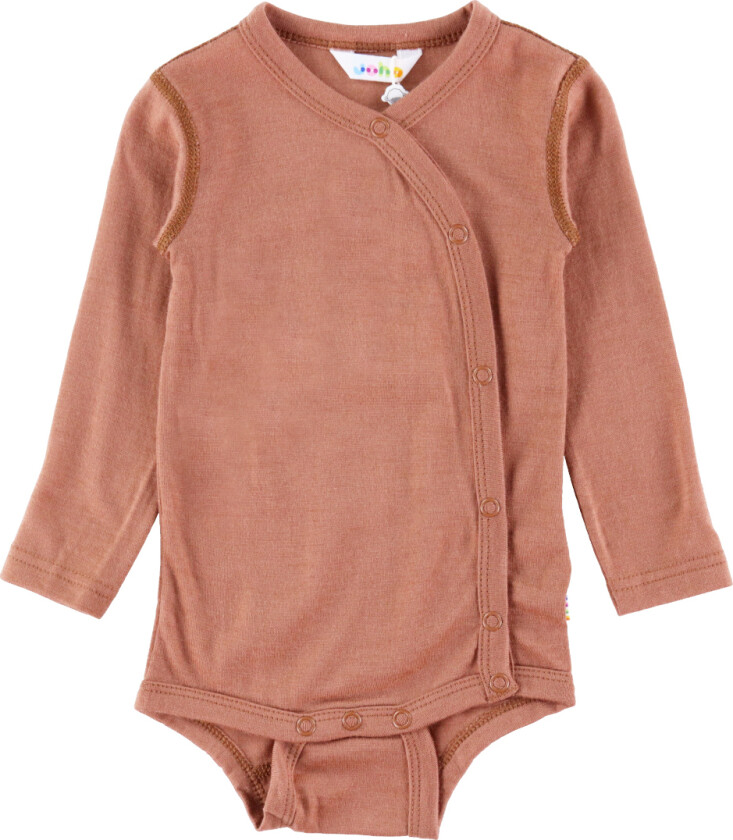 Omslagsbody L/æ - Ull - Rød/Brun - - 80 - Langermet Body