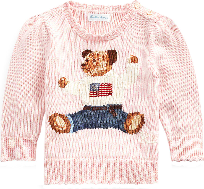 Genser - Strikk - Rosa m. Kosedyr - - 74 - Genser