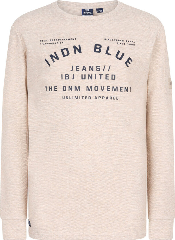 Indisk Blue Jeans Genser - Pique Indian - Sand Melange - Indian Blue Jeans - 12 år (152) - Genser