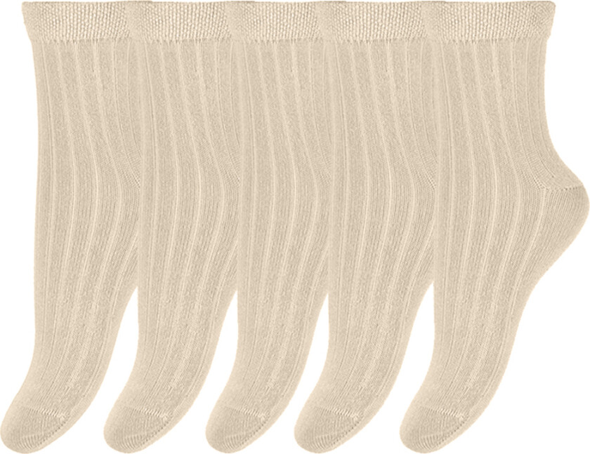 Minipop Sokker - Bambus - 5-pack - Off White - MiniPop - 27/30 - Sokker