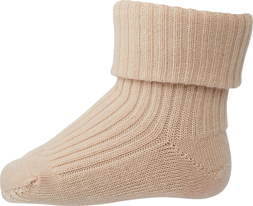 Sokker - Ull - Rib - Ecru - - 29/32 - Sokker