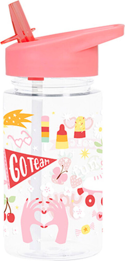 Drikkeflaske m. Sugerør - 450 ml - Fun - - OneSize - Drikkeflaske