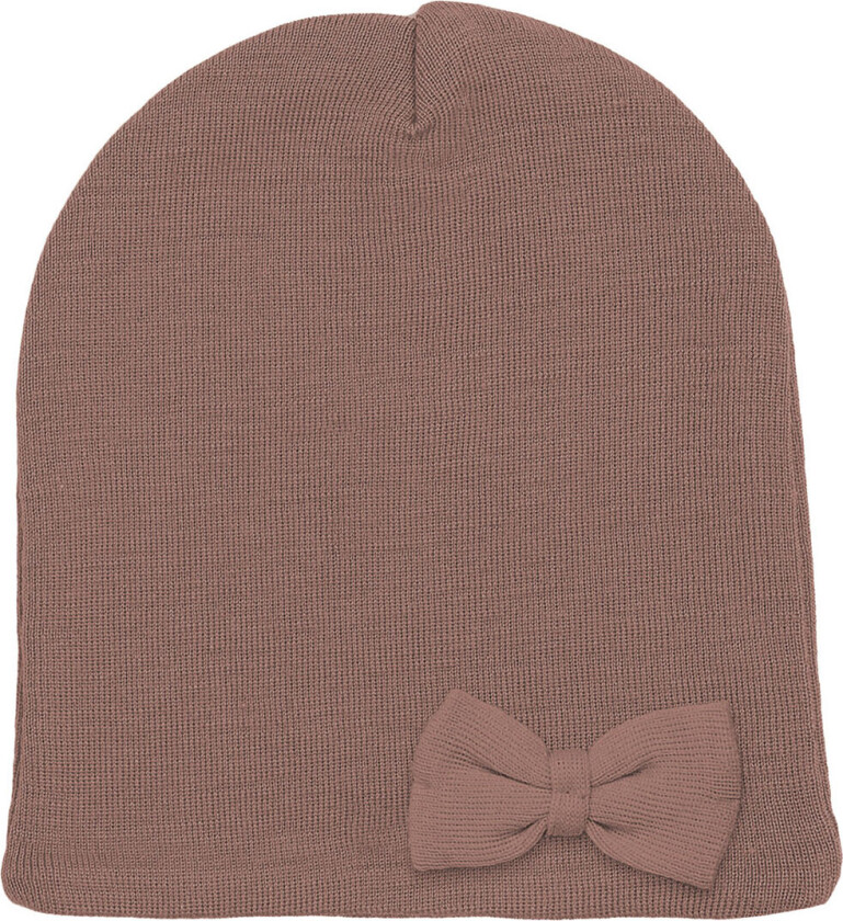 Lue - Ull/Bomull - Rose Brown m. Sløyfe - - 9-24 md - Lue