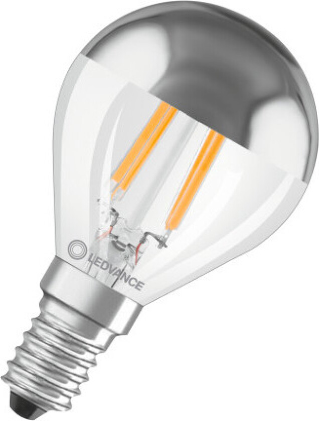 LED kronetopp speilet filament 350lm 4W/827 E14