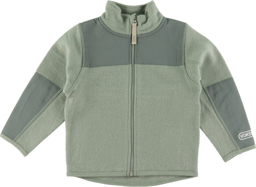 Fleecejakke - Ull - Støvet Grønn - - 3-4 år (98-104) - Fleecejakke