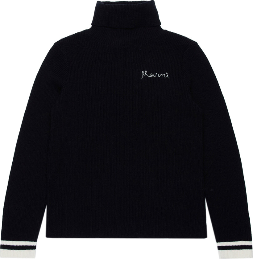 Genser - Rib - Svart m. Hvit - - 8 år (128) - Genser